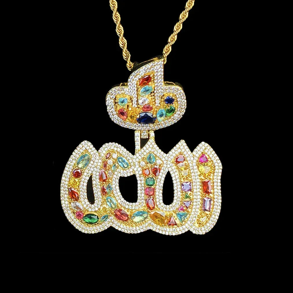 VVS Moissanite Hip Hop Pendant | Passes Tester | Men's Multicolor Iced Out Necklace - CaratixJewelry